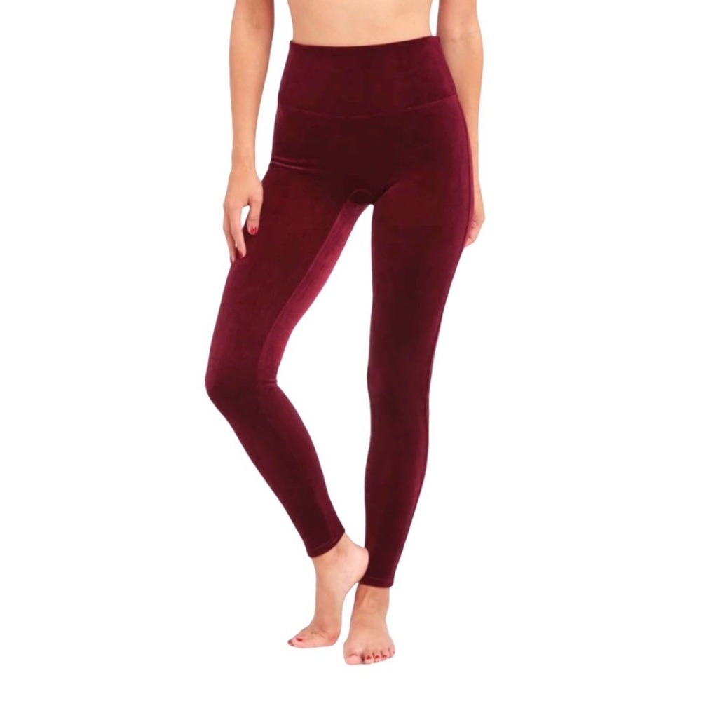 Spanx Velvet Leggings – Rich Burgundy – Size 1X - Picture 3 of 15
